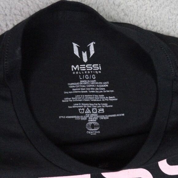 Lionel Messi Shirt Mens Large Black Name Stack Graphic Tee Miami Soccer NWT New - Picture 6 of 12